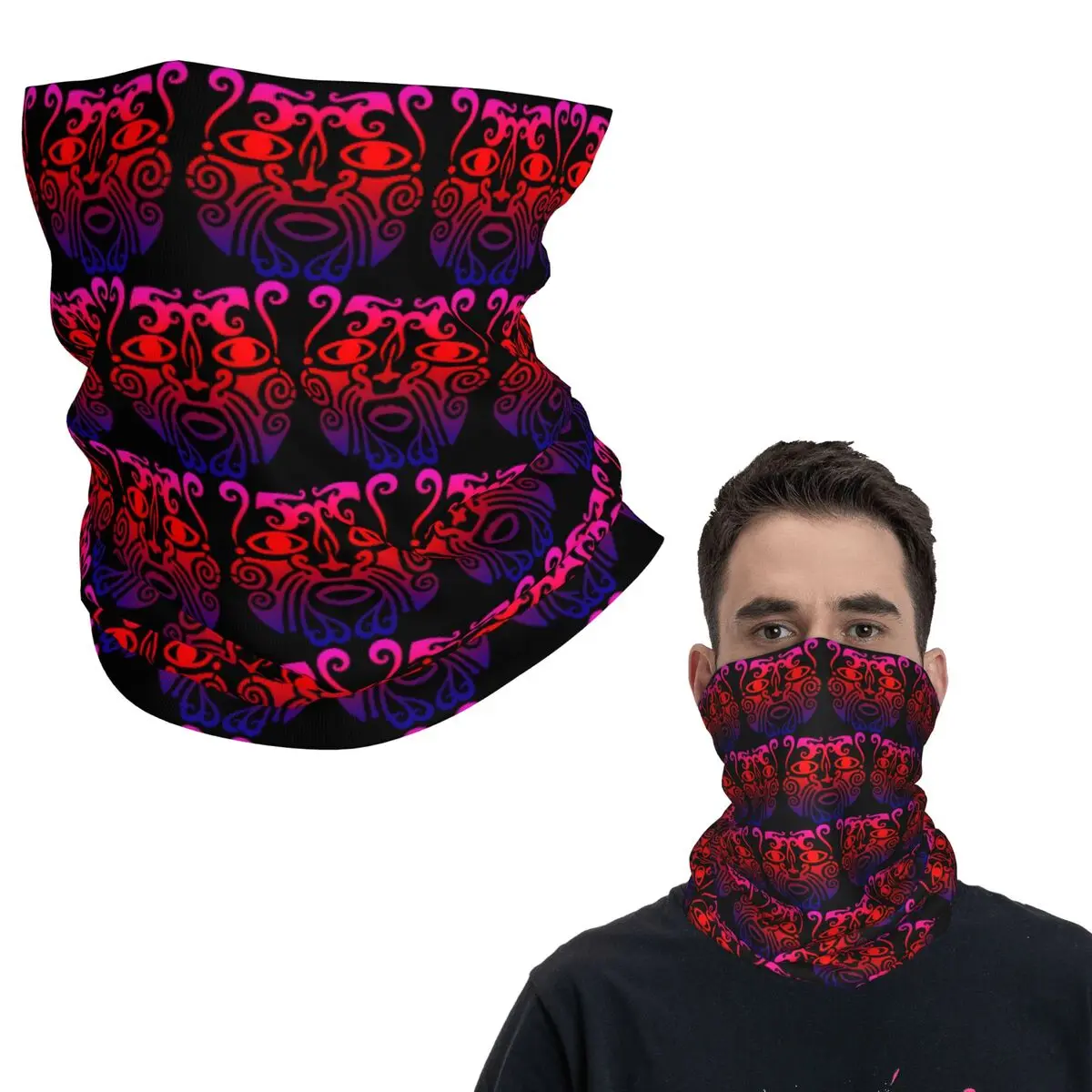 

Племенная маори-воин татуировка Новая Зеландия гордая бандана на шею маска с принтом шарф велосипедный шарф унисекс для взрослых ветрозащитный