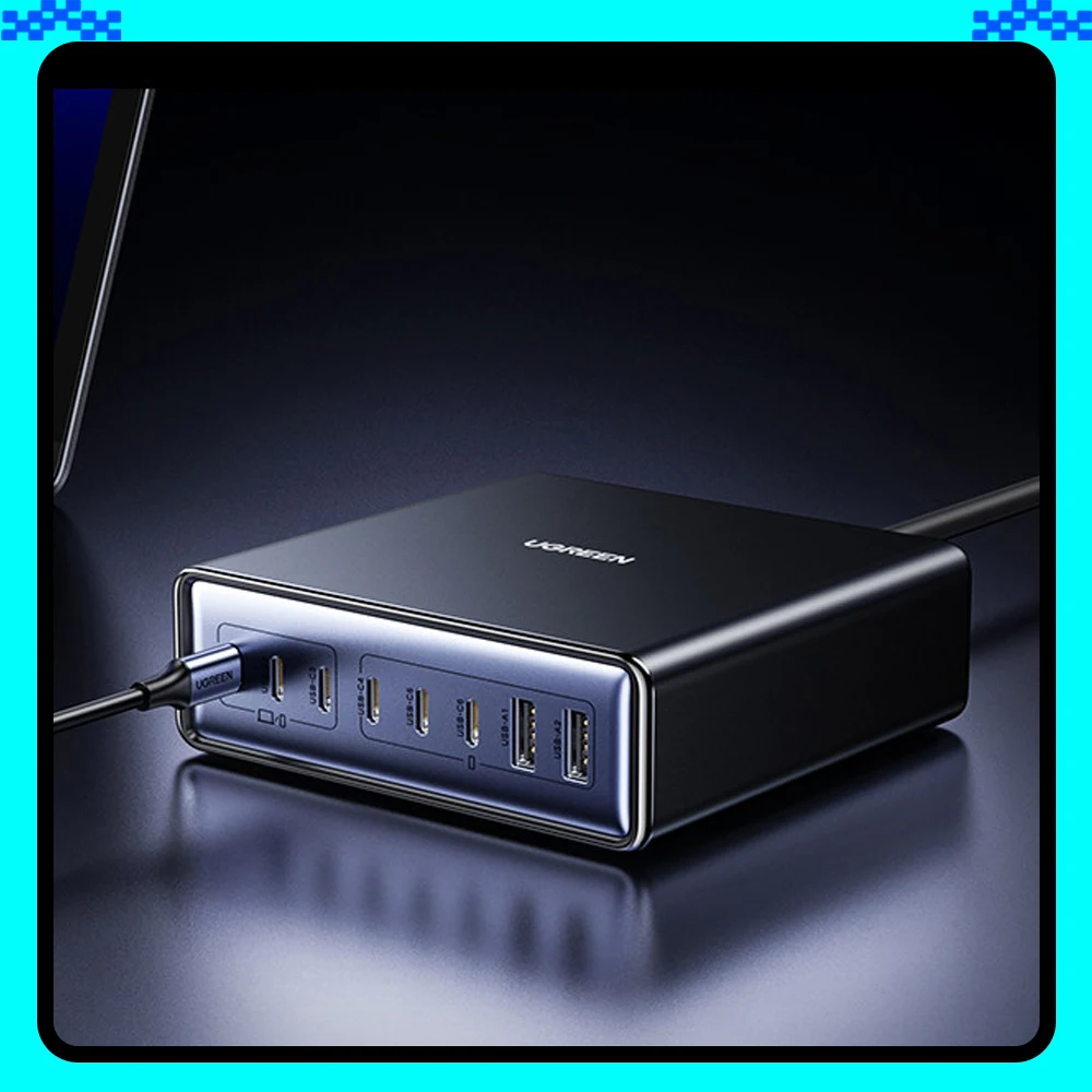 

UGREEN 200W GaN Charger 8 in 1 Desktop Laptop Fast Charging Stand For Phone Tablets Smart Watch Desktop Charging Station