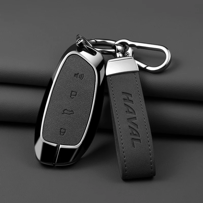 

New model Zinc Alloy Goatskin Car Key Case Cover For Haval/Hover H9 F7X H5 H3 Great Wall 5 3 M2 H6 M4 H2 Full Auto Accessories