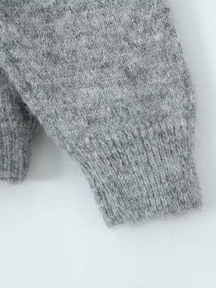 เสื้อสเวตเตอร์ถักลำลองผู้หญิง TFAFXY รุ่นหลวมๆ ปี 2026 แขนยาว คอปกโปโล ทรงโอเวอร์ไซส์ เสื้อกันหนาวผู้หญิง อุ่นสบาย สไตล์ Y2K