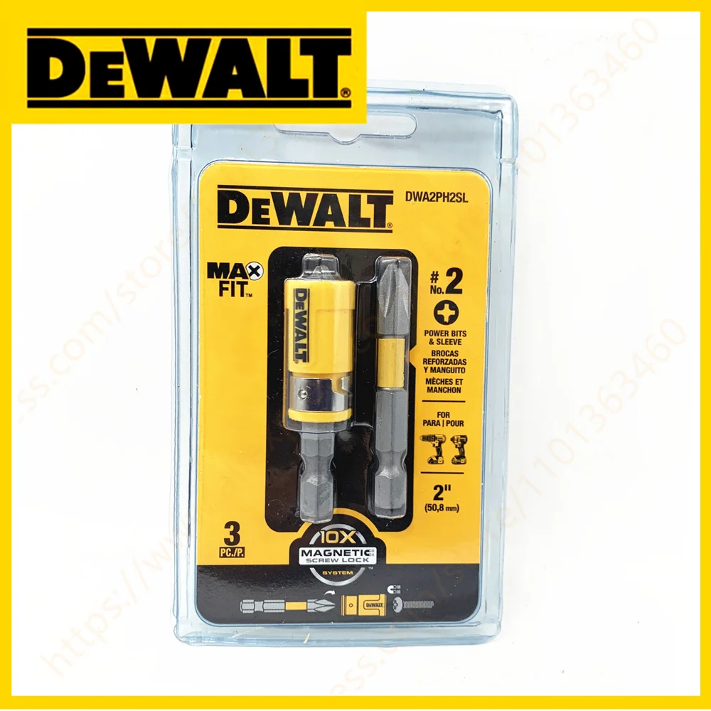 DEWALT DWA2PH2SL MAXFIT Phillips Power Bit Sleeve Set Impact Driver Bits Set Pivoting Magnetic Bit Dewalt Tool Accessories