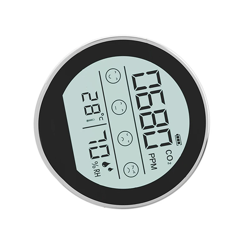 Монитор качества воздуха, счетчик CO2, детектор углекислого газа, обнаружение температуры и влажности для домашнего офиса, автомобиля