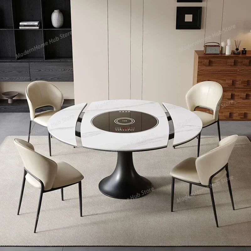 Kitchen Table Designer Dinning Tables Reception Dining Room Elegant Round Extendable Free Shipping Mesa Comedor Oval Sedentary