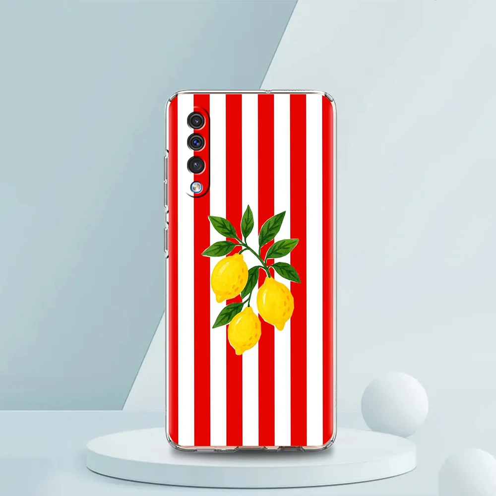 Lemon Striped Fashion Soft Shell for Samsung Galaxy A57 A56 A37 A36 A26 A16 A12 A20 A22 A24 A34 A54 A30 Transparent Phone Case
