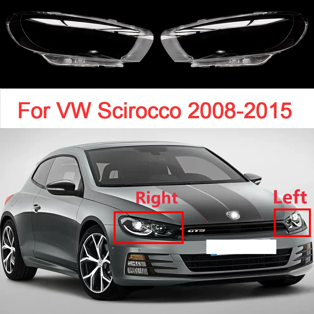 For VW Scirocco 2008-2015 Headlight Cover Lampshade Transparent Lampshade Clear Car Light Glass  MaskLamp Shell Car Accessories