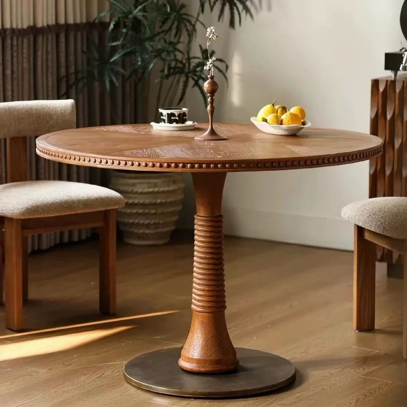Solid wood relief edge dining table Household dining table B & B restaurant Coffee table