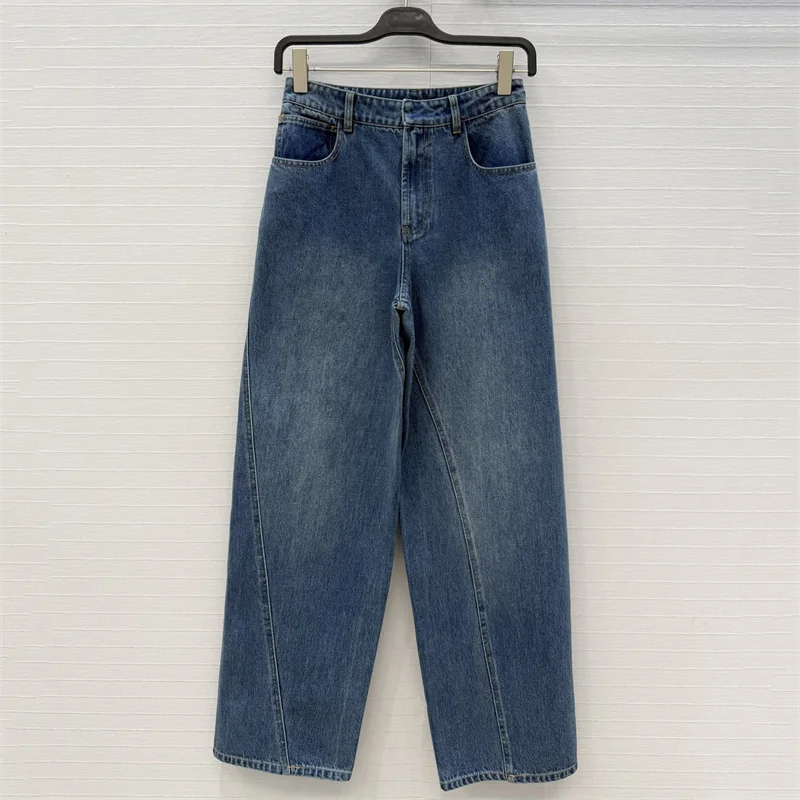

Women's jeans New low waisted cotton straight leg pants for the summer of 2026 Asymmetric slim fit women's pants y2k Denim pants