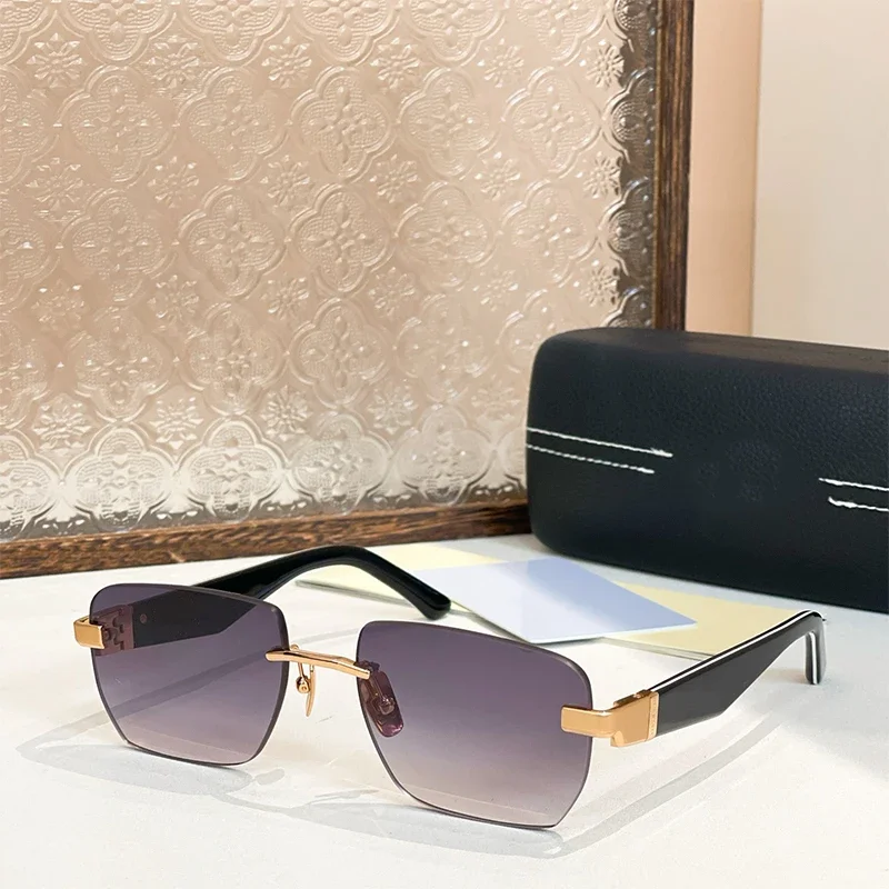 

Ins THE ARNTMI Classical Rectangle Alloy Rimless Sunglasses Men and Women Handmade in Germany UV400 Top Quality Retro Eyeglasses