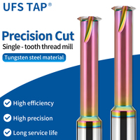 UFS Tap 1PCS CNC Machine Solid Carbide Single Tooth Thread Milling M1 M1.6 M2 M3 M4 M5 M6 M8 M10 M12 M14 Mill Mills Cutter