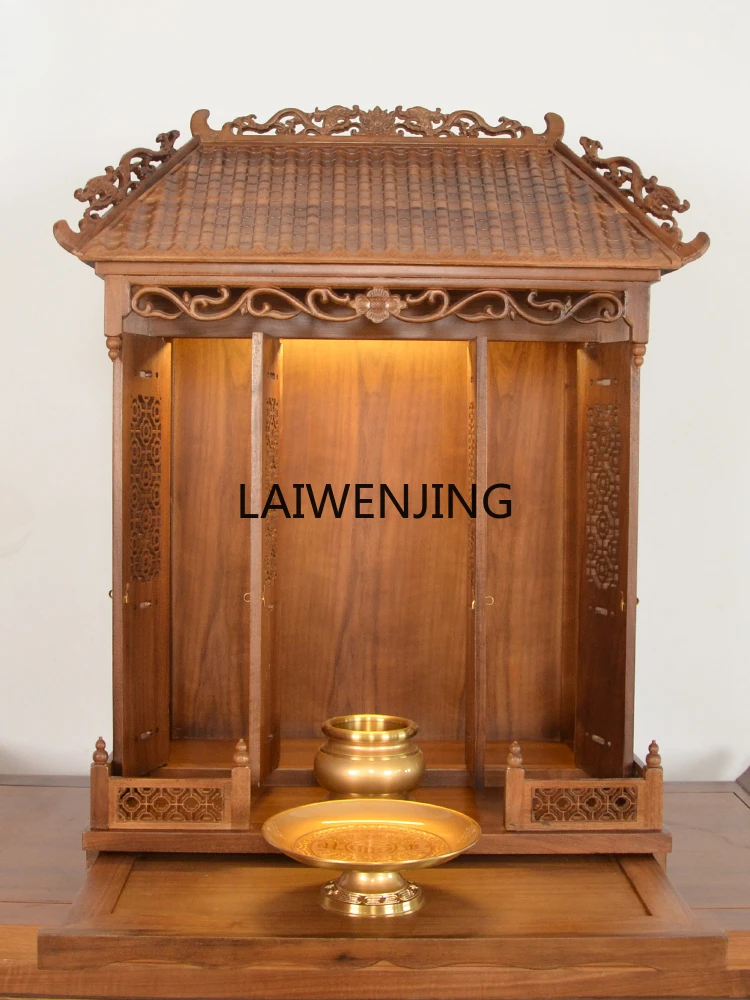 

MJY Buddhist shrine with door cabinet wall-mounted ancestral tablet, divine seat, central hall incense