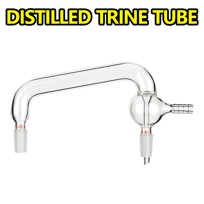 

Vacuum distillation trine tube, fractionation head bent air conduit fitting, experimental borosilicate glass instrument
