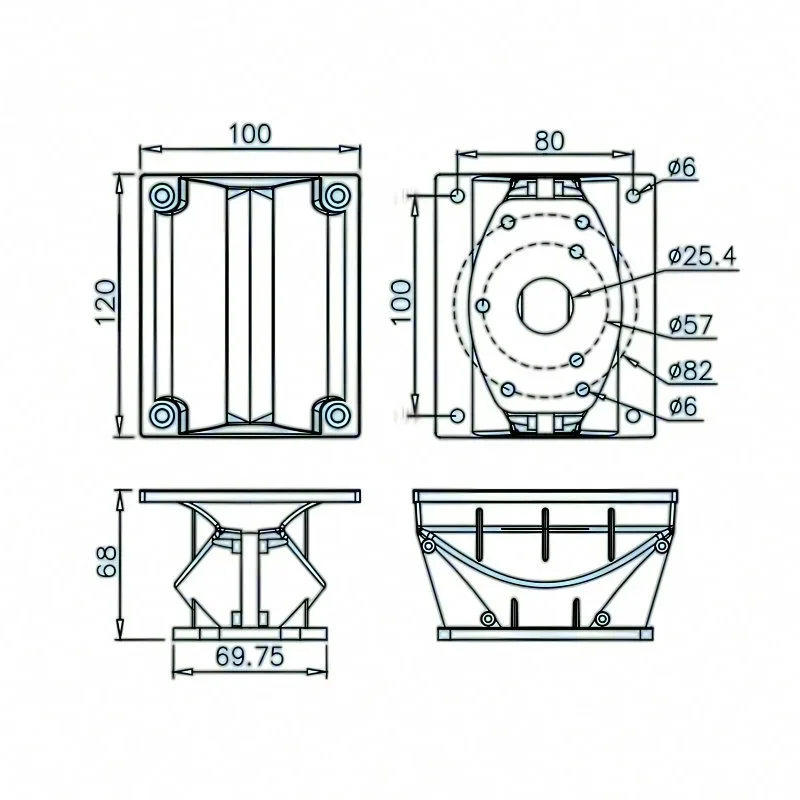 MW Audio 1 Inch Compressie Driver Hoorn Golfgeleider 120x100x68mm Line Array Reparatie Vervanging