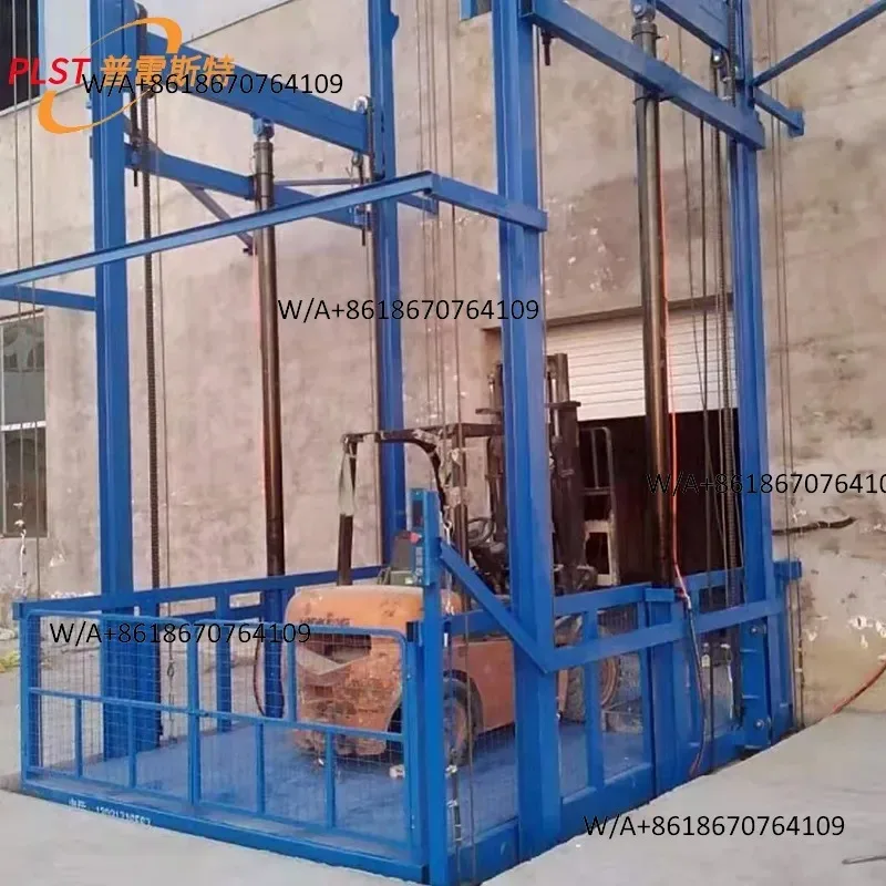 Warehouse large tonnage lifting platform, factory simple freight elevator, workshop industrial guide rail heavy lifting