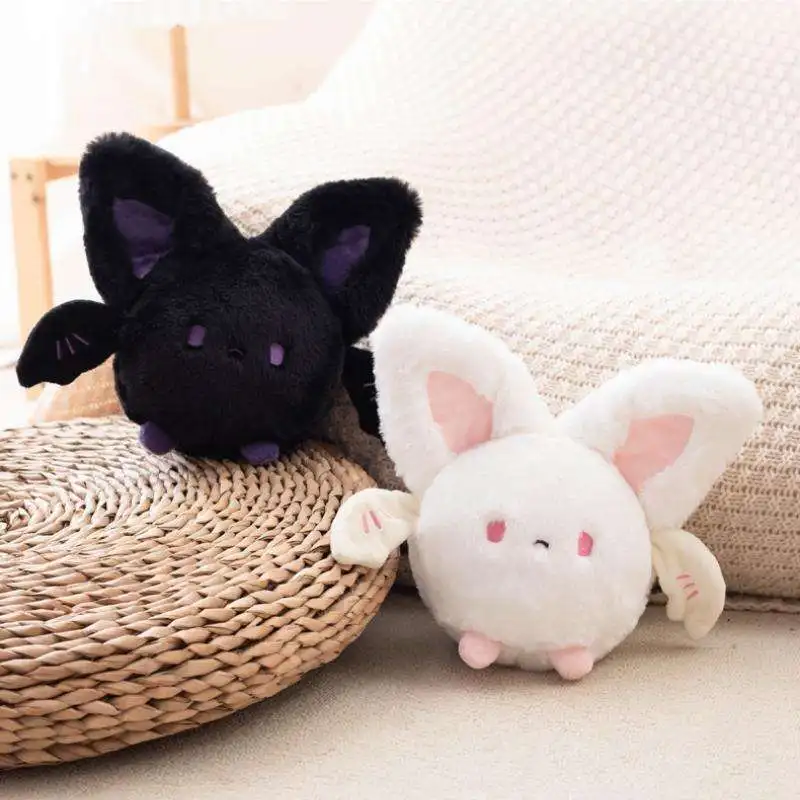 20CM Kawaii Soft Halloween Decorations Gifts White Black Stuffed Animal Bat Plush Toys Plush Pillow for Girls Boys