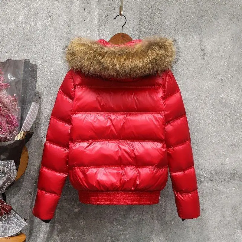 Vrouwelijke Overjas Mode Warme Capuchon Vrouwen Donsjack Winter Grote Haar Kraag Effen Kleur Vrouwen Donsjack JJ1145