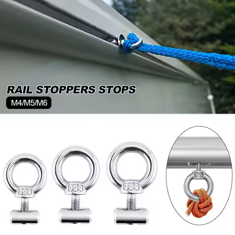 2Pcs M4 M5 M6 RV Caravan Awning Rail Stoppers Stops Motorhome Campervan Silver Stainless Steel Camper Parts