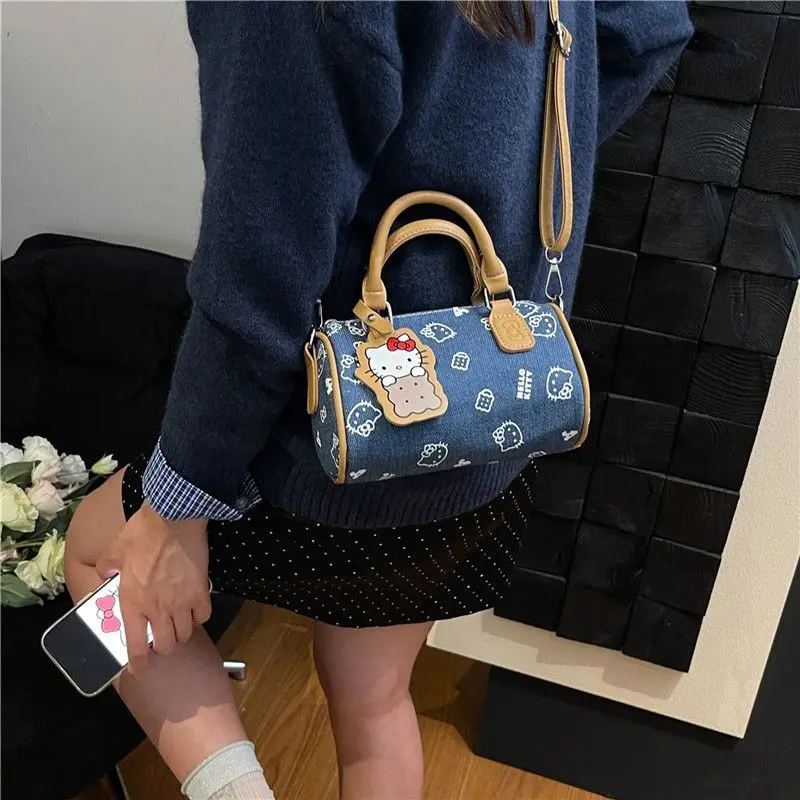 

Сумка на плечо Sanrio Hello Kitty, сумка на плечо с героями мультфильмов, большая вместительная модная сумка в милом стиле, студенческая сумка для девочек, сумка на плечо