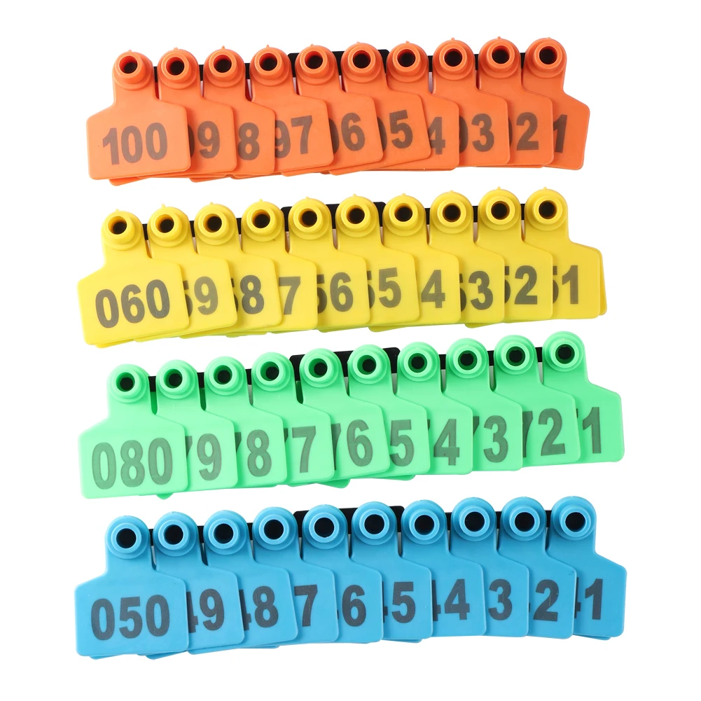500Pcs Cattle Ear Tags 001-500 Lettered Identification Tags For Breeding Farms Cattle Farm Markings Ear Tags Livestock Ear Tags
