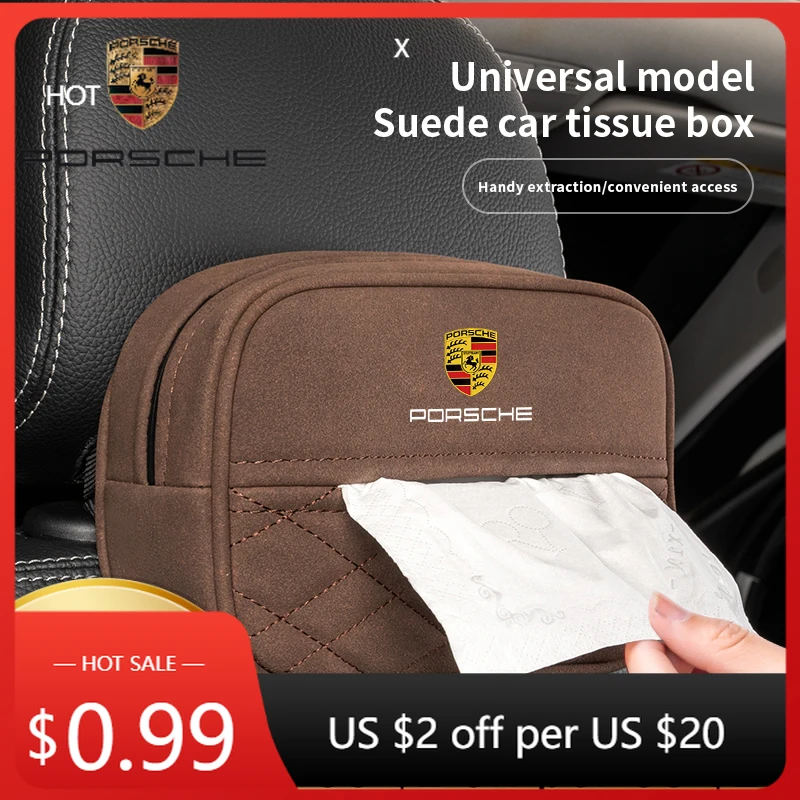 

Наклейка на автомобиль для Porsche: подвесной держатель для салфеток на спинку сиденья, коробка для бумажных полотенец для Porsche Panamera, Taycan, 911, 718, Macan, Cayenne, Boxster