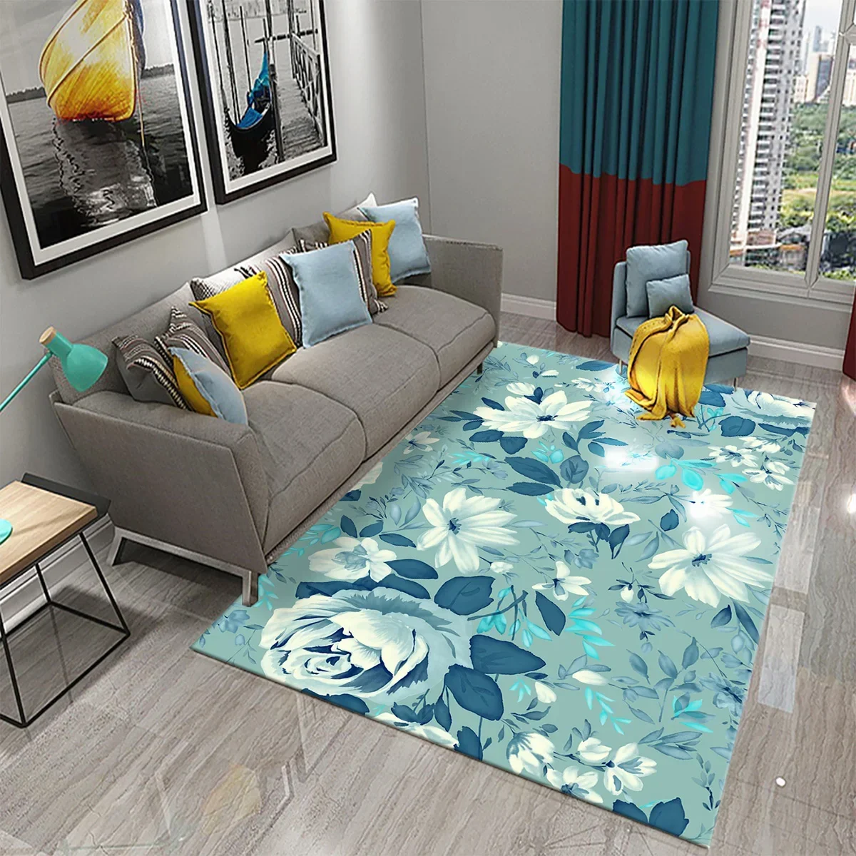 

Colorful Broken Flower Carpet for Living Room Bedroom Decor Floor Carpet Sofa Coffee Table Area Rug Floral Door Mat Bathroom Mat
