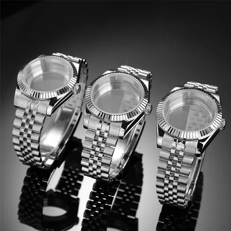 Dog Tooth Style 36mm 40mm NH34 NH35 NH36 NH38 ETA2824 Watch Case Waterproof Sapphire Crysta 904L Steel Watchband Bracelet Cover