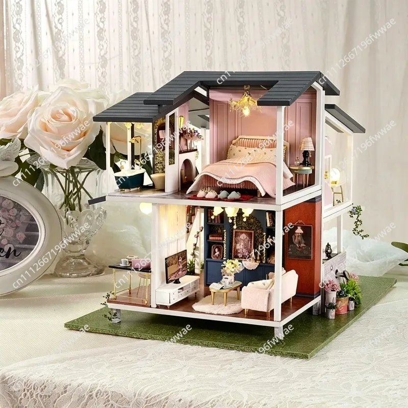 For Smart and Fun House Monet Garden DIY Toy Assembly, Villa Building Model, Birthday Gift, Electric Assembly for Creative Minds