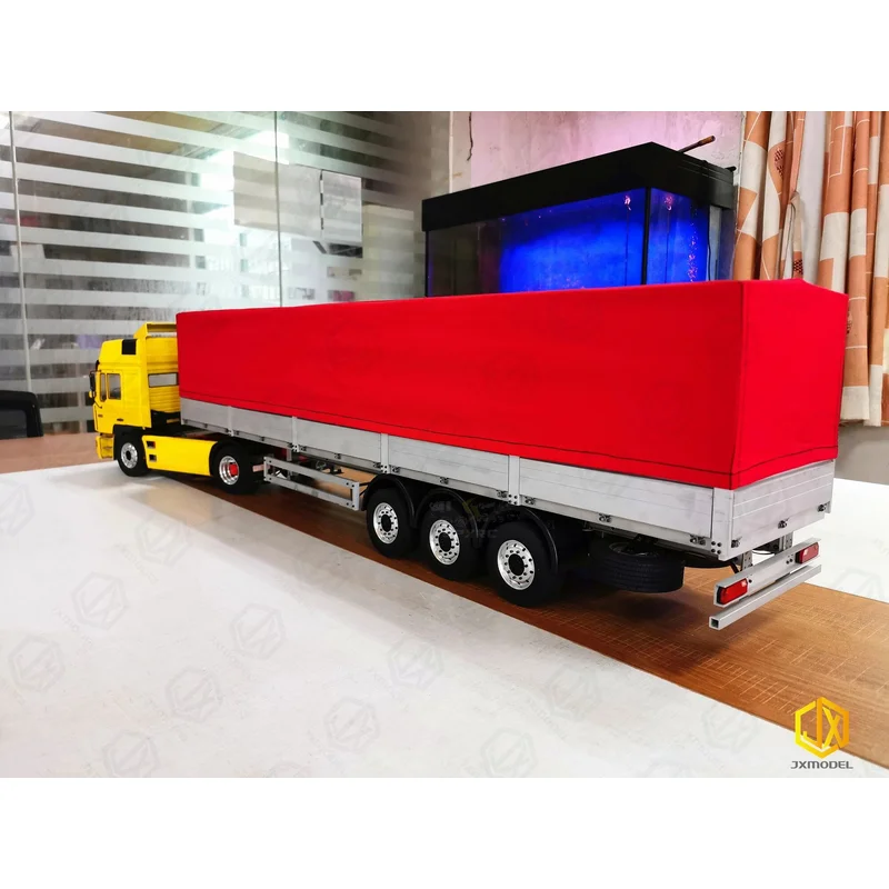 Rc Model 1/14 Semi Trailer Tarpaulin Canvas Metal All-aluminum Upgrade Kit 1:14 For Tamiya And Lesu Rc Truck Trailer R 770s