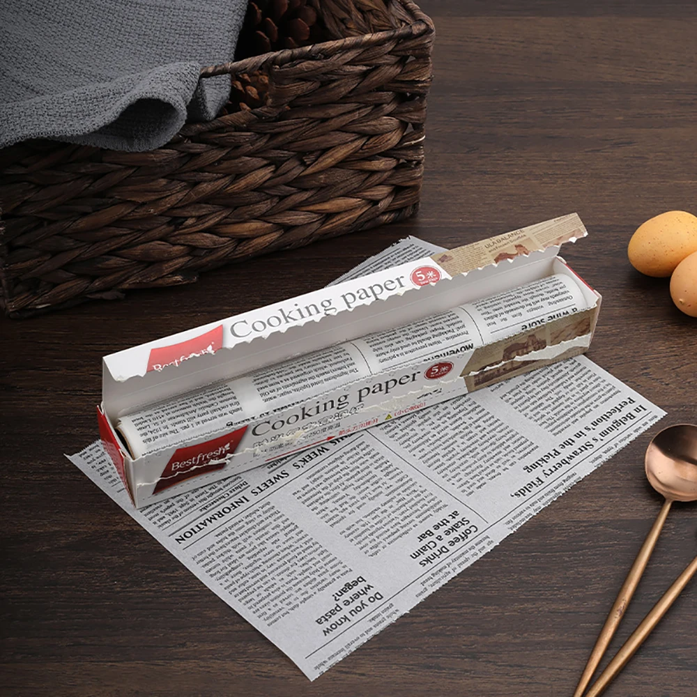 Retro Englische Zeitung Lebensmittelqualität Fettpapier Brot Sandwich Burger Pommes Frites Wrapper Keks Lebensmittelzubehör zum Backen in der Küche – Detail 9