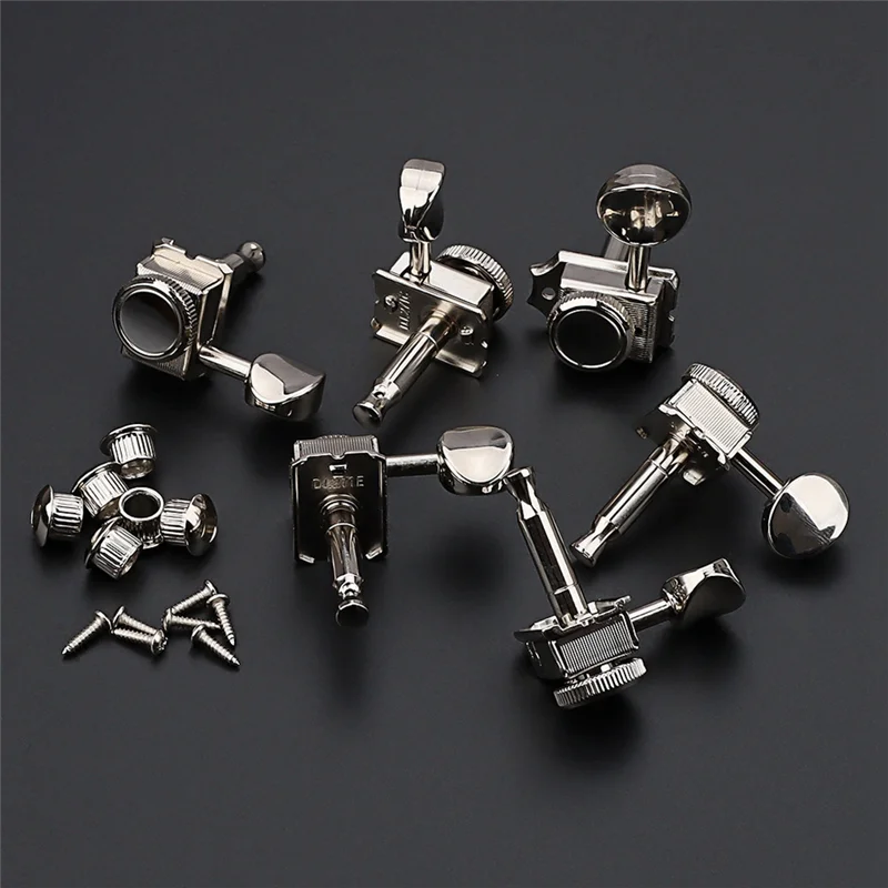 

YHOLI-6Pcs Guitar Locking Tuners Left-Handed Locking Guitar Tuning Pegs Instrument Accessories