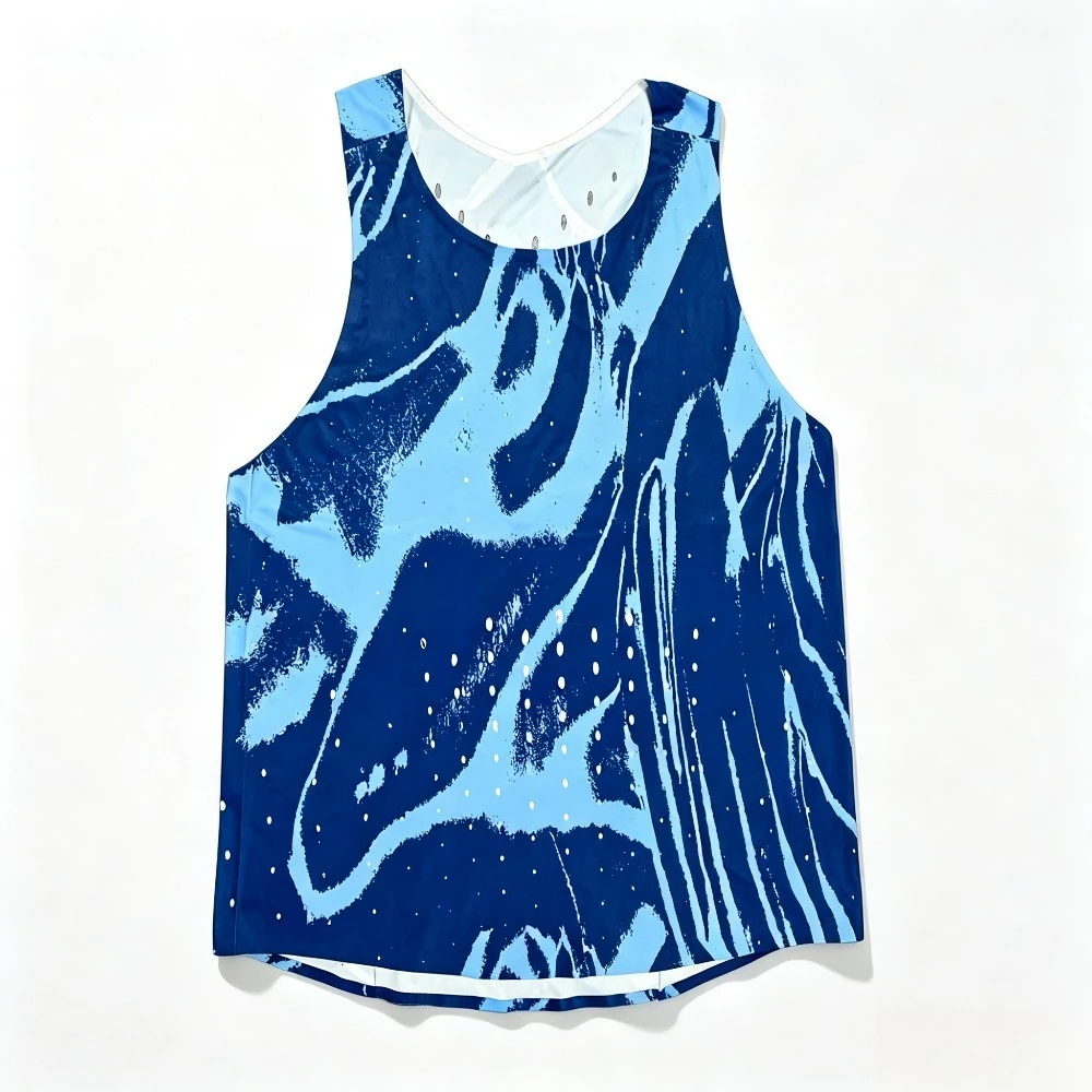 3 Styles Abstract Swirl Quick Dry Tank Tops Perforated Breathable Sleeveless Vests for Gym Running Fitness