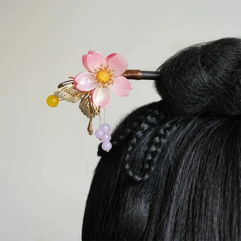 Anime Kamisama Love Momozono Nanami Cosplay Hair Stick Cherry Blossom Colored Glaze Hairpin Retro Hanfu Headwear Hair Accessory