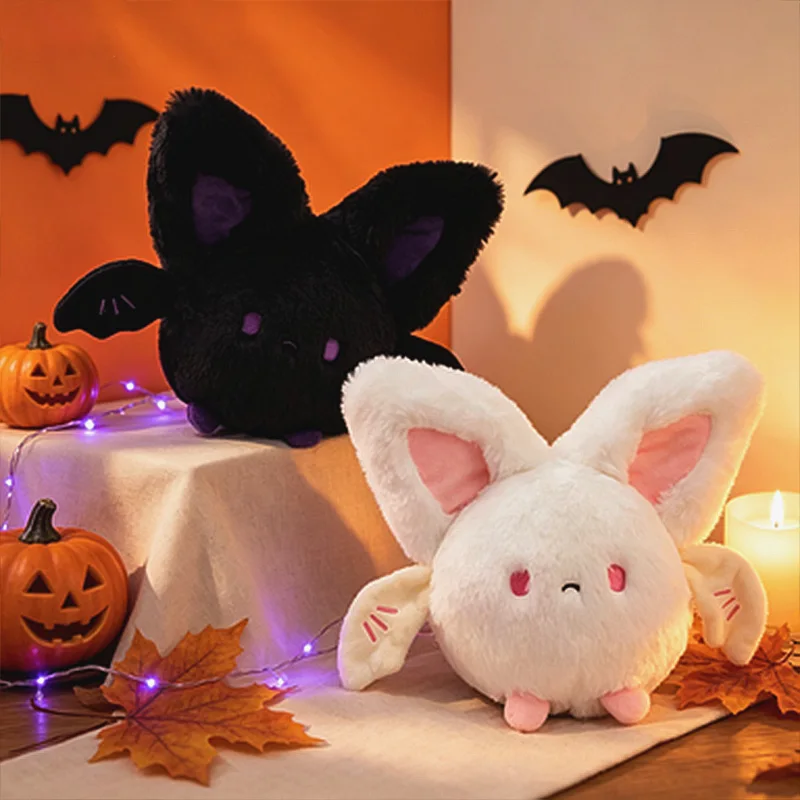20cm Kawaii Plump Angel Bat Halloween stuffed black & white halloween plush pair Surrounding High-Quality Children Birthday Gift