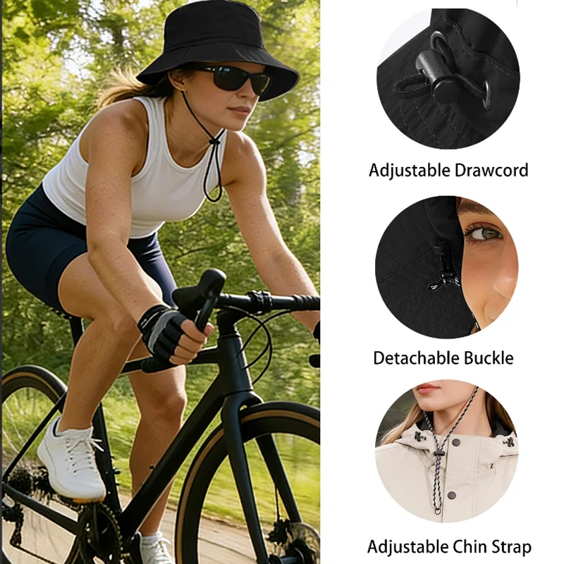 1/2PCS Foldable Fisherman Caps Summer Anti-UV Mountaineering Sport Hat Unisex Sun Protection Storage Bag Camping Hiking Cap
