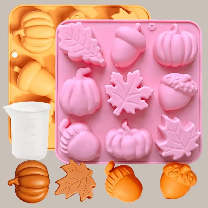 1PC Silicone Mold DIY Baking Maple Leaf Hazelnut Pumpkin Shape Mould Christmas Halloween Series for Handmade Dessert Making