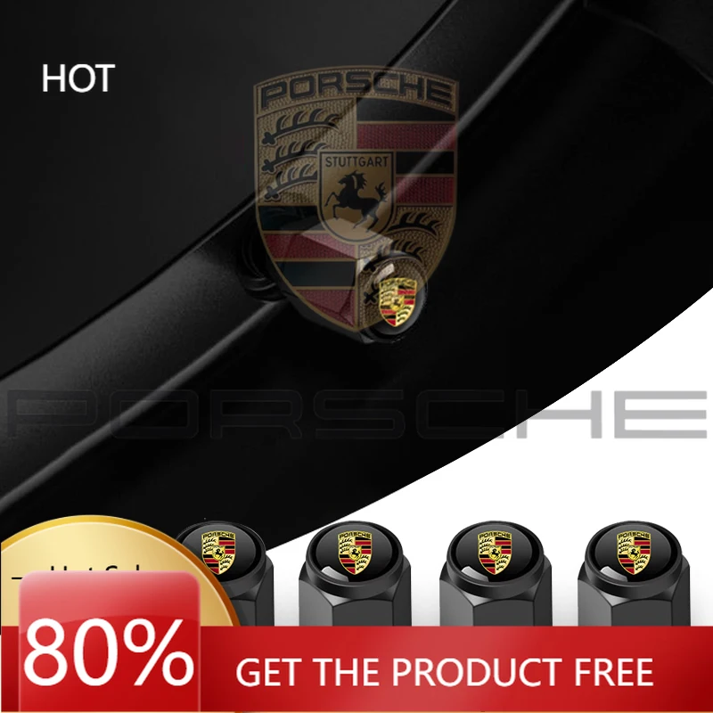 

Porsche Car Sticker 5Pcs Aluminum Car Wheel Tire Air Valve Caps Dust Cover For Porsche Cayenne Panamera Macan 911 Taycan Boxster