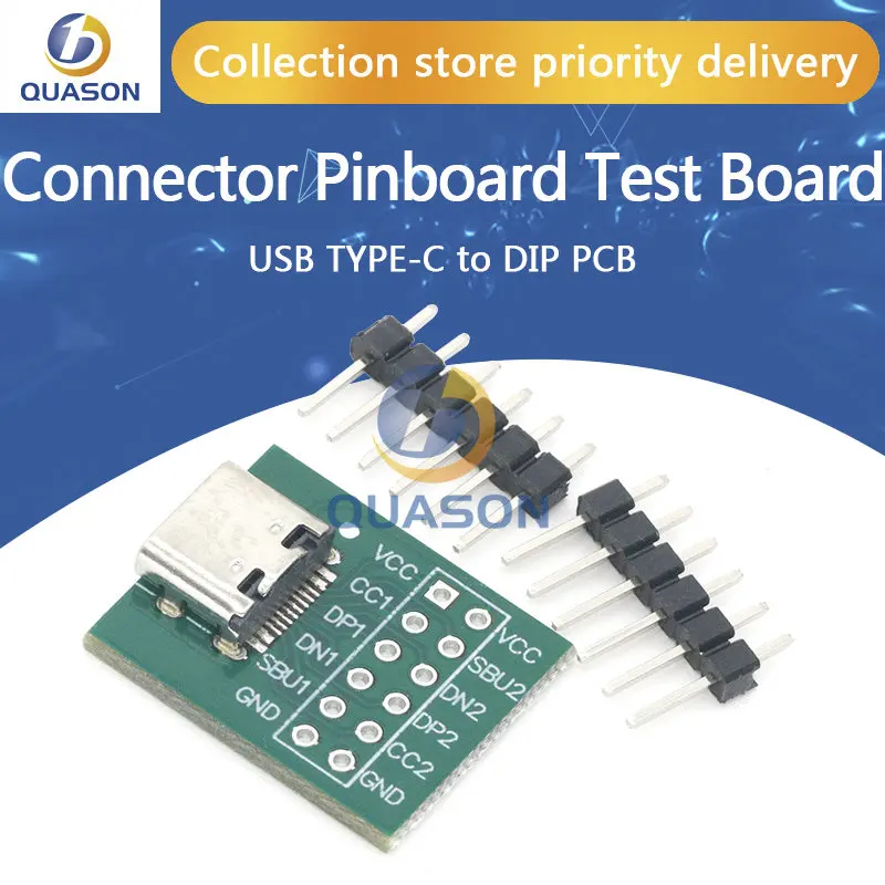 1/5PCS USB TYPE-C to DIP PCB Connector Pinboard Test Board Solder Female Dip Pin Header Adapter