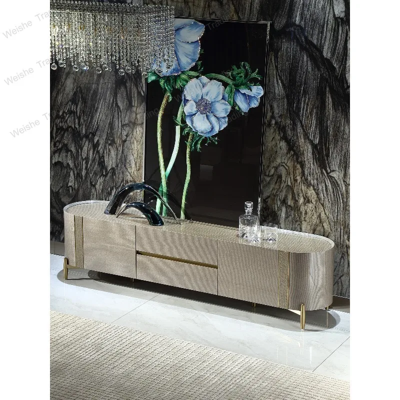 Modern Italian light luxury solid wood TV cabinet living room cabinet furniture
