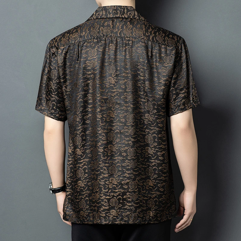 Premium Silk Viscose Blend Shirts For Men Short Sleeve Loose Fit Summer High Quality Smooth Comfortable Casual Camisas De Hombre