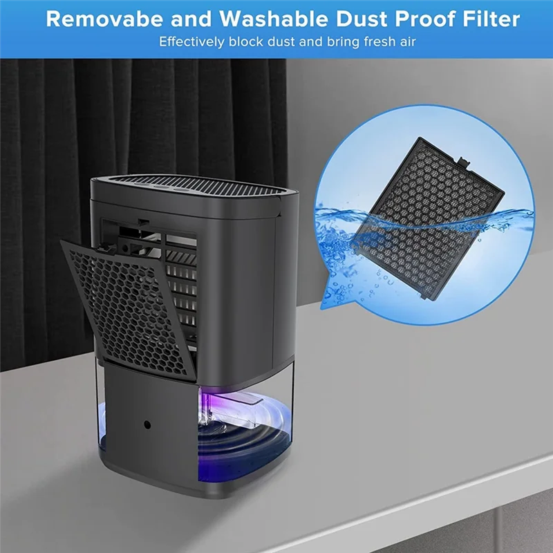 เครื่องลดความชื้นสำหรับบ้าน35ออนซ์เครื่องลดความชื้นสำหรับห้องน้ำ2500ลูกบาศก์ฟุต (280ตร. ฟุต) ปลั๊กยุโรปสีดำ