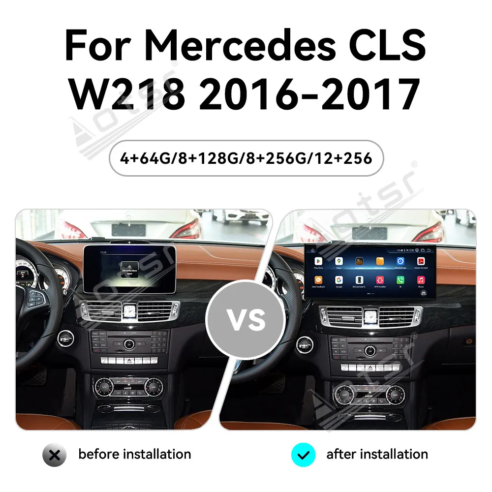 15.8“ Touch Screen For Mercedes CLS W218 2016 2017 Carplay Wireless WIFI Stereo Radio 8+256GB Android 14 Auto Navigation DSPUnit