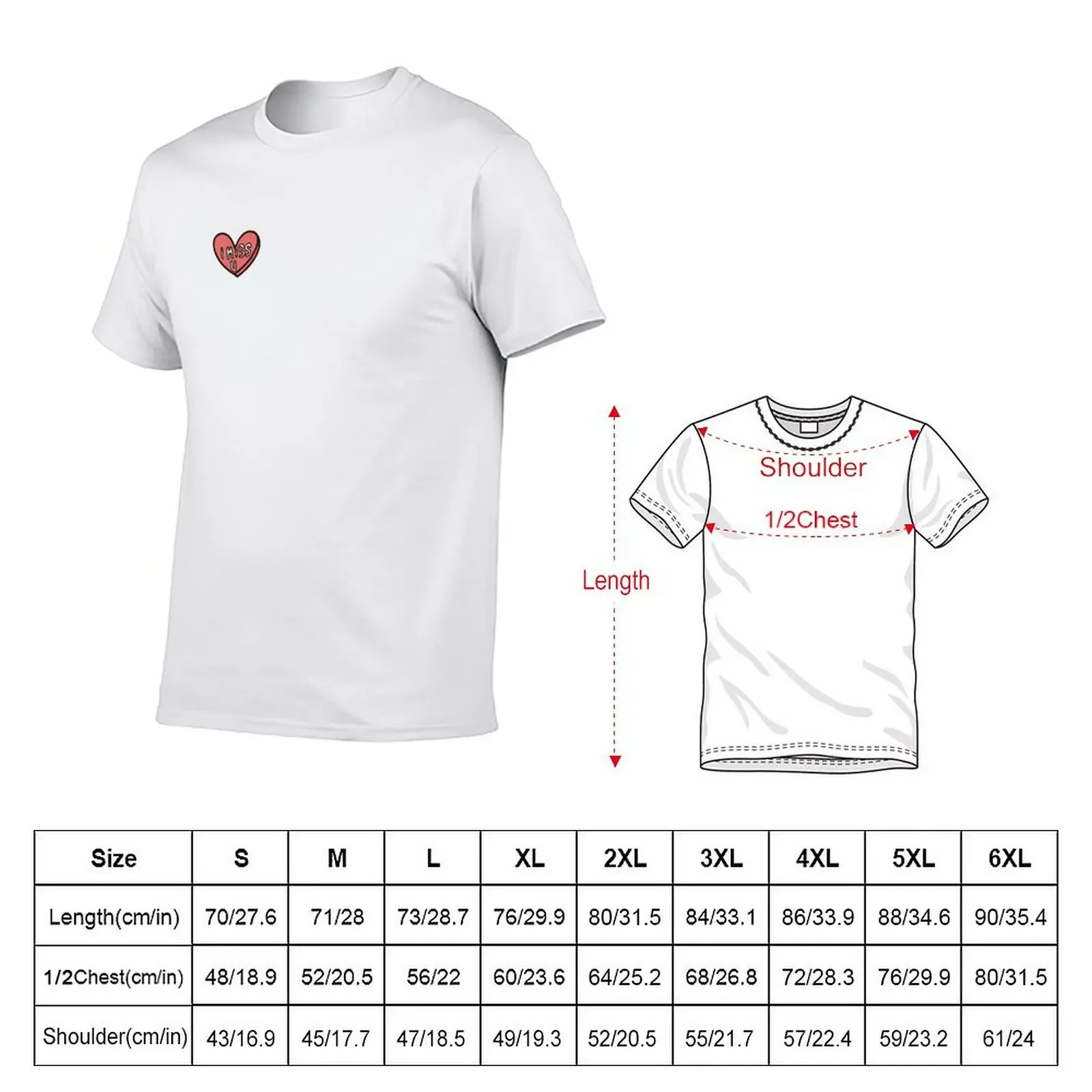 I Miss U Conversation Heart Red T-Shirt oversized t shirt korean fashion mens graphic t-shirts pack