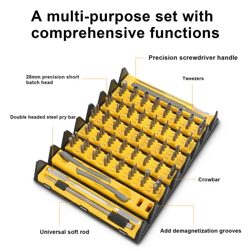 128PCS Screwdriver Set For Electronics Multipurpose Screwdriver Bit Set Precision Screwdriver Bits Compact Screw Driver Set Kit