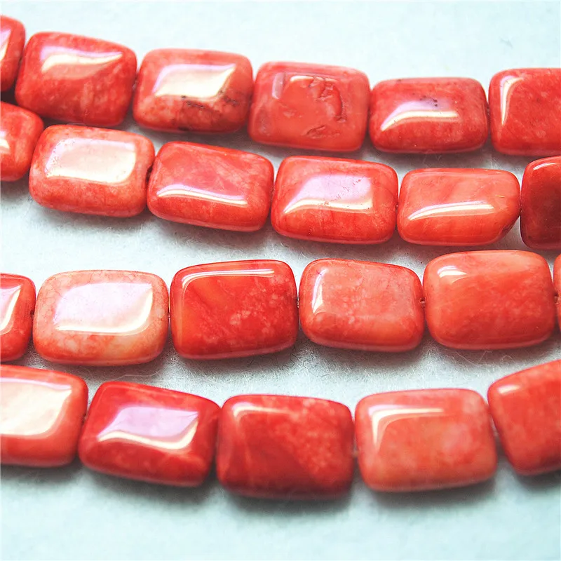 22PCS New Jade Stone String 13X18MM Rectangle Shape Red Blue Colors Women Necklace Making Accessories