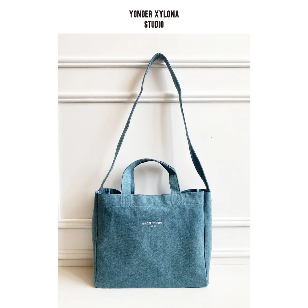 2024 New Arrival Casual Workwear Canvas Tote Bag Purple Fashion Ivy Style Shoulder Bag Daily Unisex Design Amekaji Purple