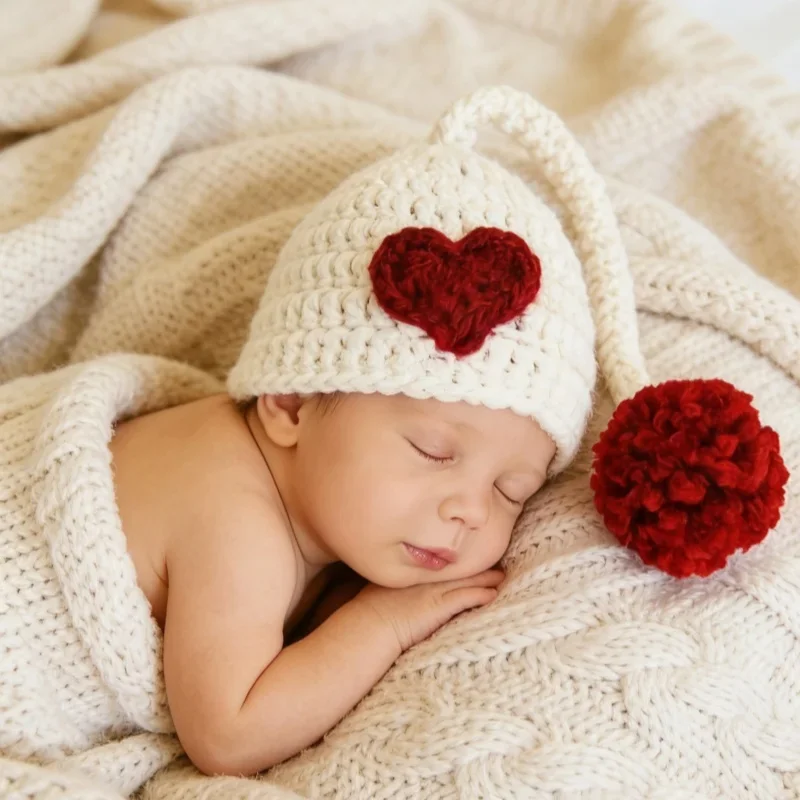 Handmade Knitted Long Tail Hats Newborn Photography Prop Baby Photo Shooting Accessory Children Photography Studio Prop Kit