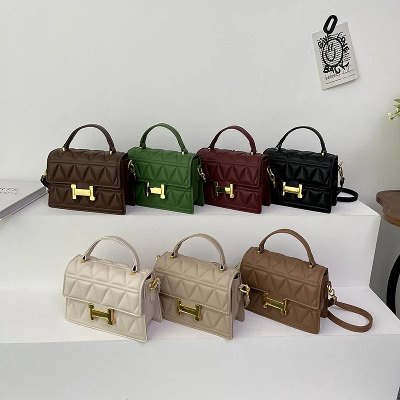 Frauen taschen neue geprägte Buchstaben Box Tasche Luxus Designer Geldbörsen und Handtaschen kleine quadratische Tasche Frauen lässig Schulter Umhängetasche