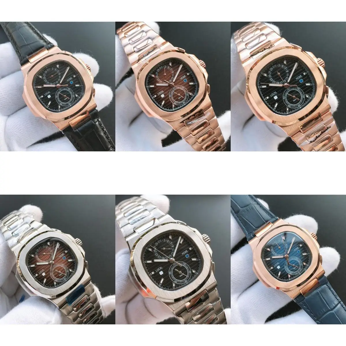 ساعة ميكانيكية ذات علامة تجارية فاخرة للرجال 904L من الفولاذ المقاوم للصدأ مصنوعة من إلهام باتيك فيليبس