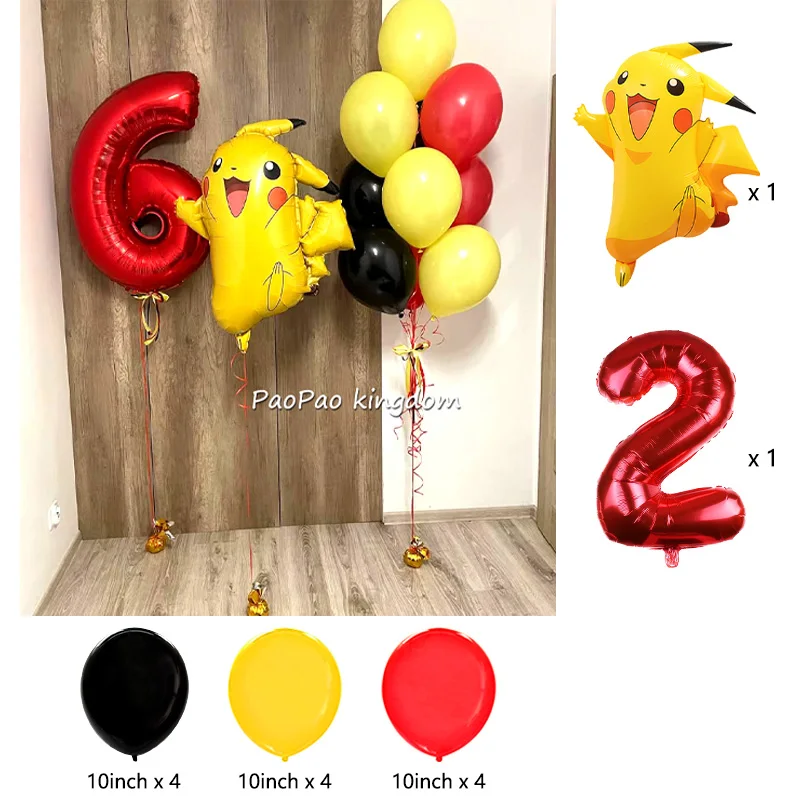 Niedliche Pikachu-Ballons Cartoon-Folienballons Geburtstagsparty-Deko-Set Kinder-Babyparty Feier-Party-Zubehör – Detail 20