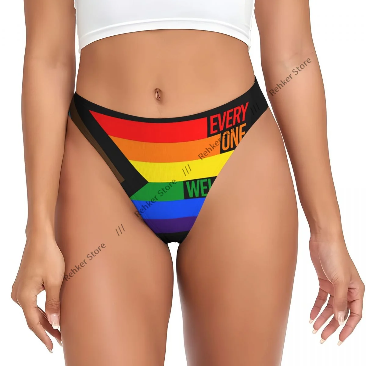 Thongs For Women V Waist G-String Panties Pride Flag Rainbow Underwear Breathable Underpants