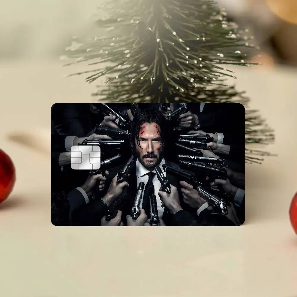 1pc Stiker Film Klasik J-john W-wick Movie 100% Laris Manis Kartu Kredit Debit Bank Kartu Bus Skin Film